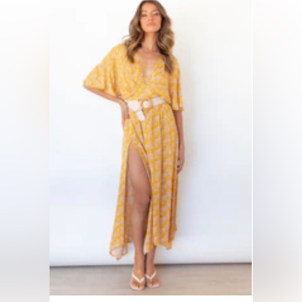 Floral yellow casual dress